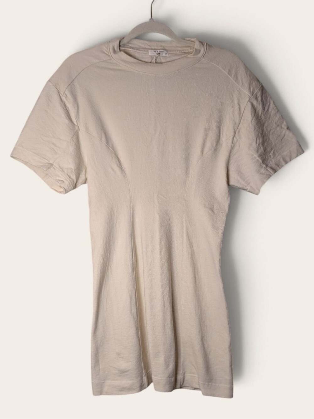 rag & bone Lilith T-Shirt Dress in Ivory cream organic cotton size Small